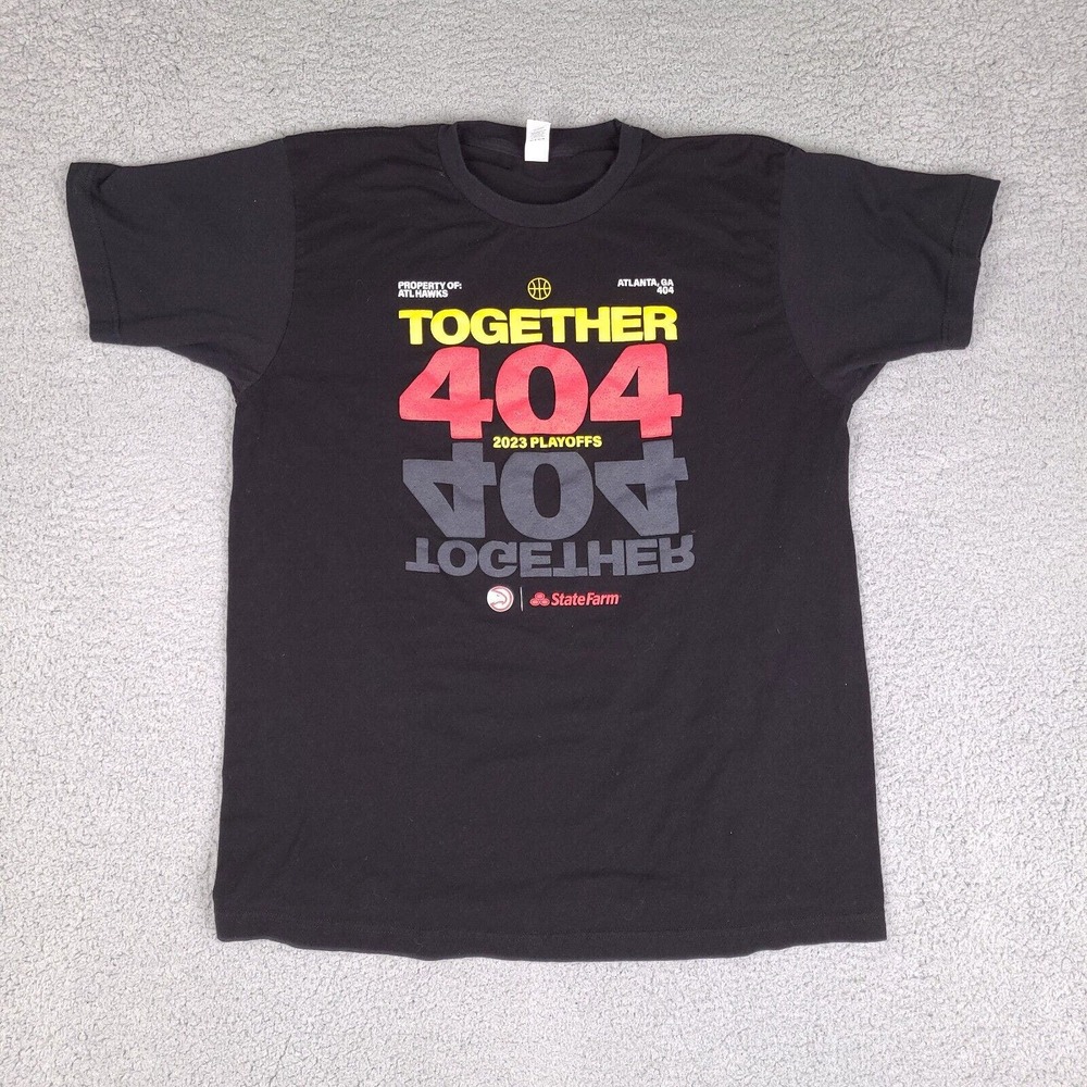 Atlanta Hawks T-Shirt Mens‎ Large Black 2023 Playoffs Together 404